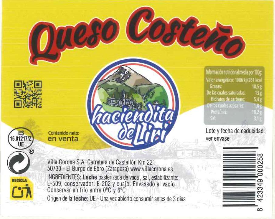 Imagen 2 de quesos de la marca Haciendita de Liri