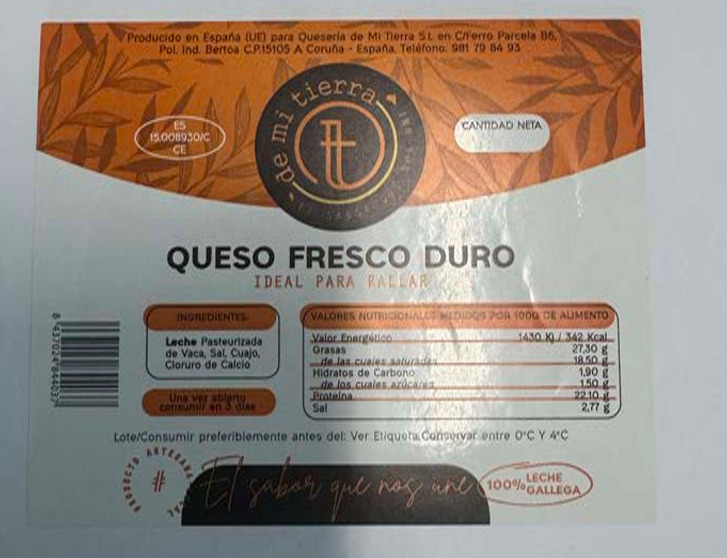 Imagen del producto Queso fresco duro de la marca De mi tierra